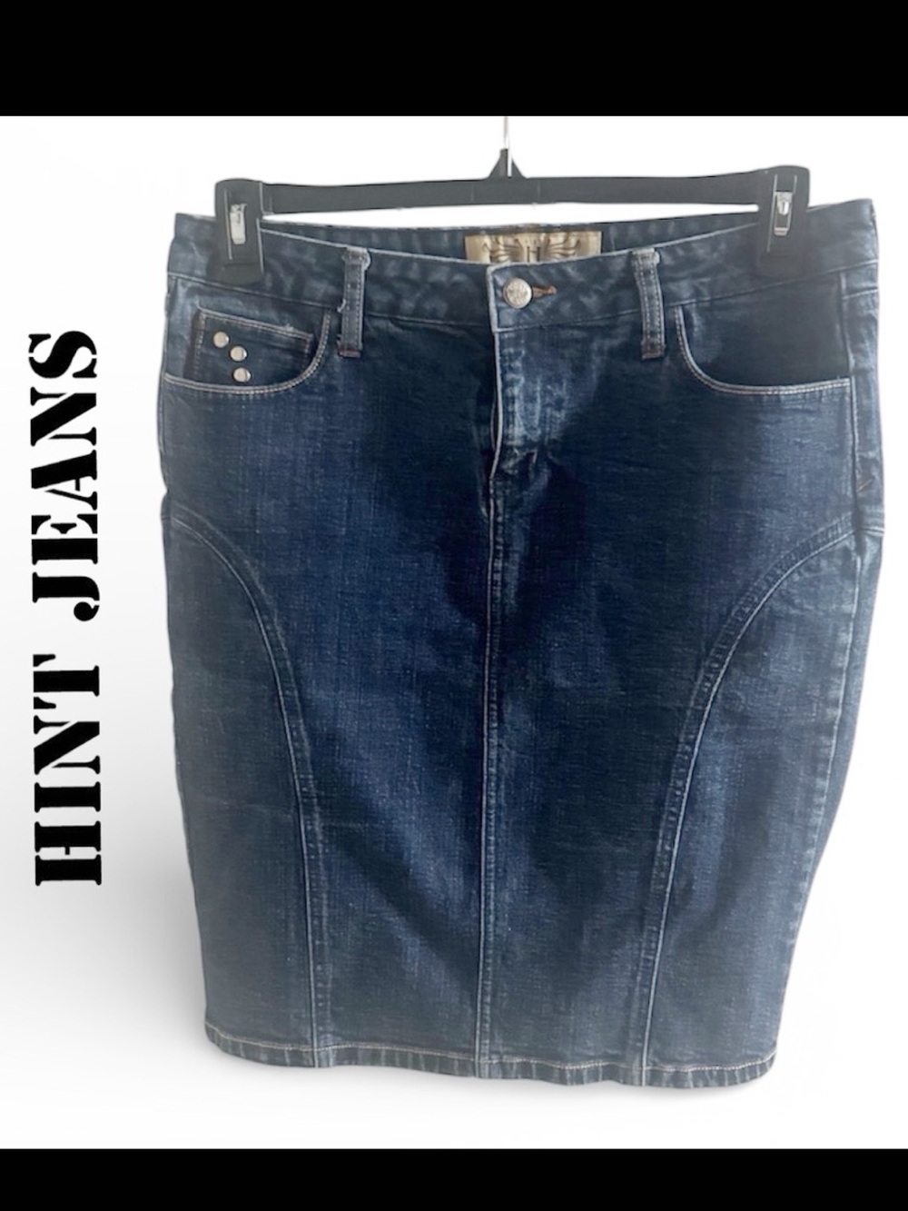 HINT JEANS STUDDED BLUE DENIM SKIRT SIZE 11